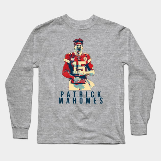 Patrick Mahomes Pop Art Vintage Color Long Sleeve T-Shirt by elmejikono